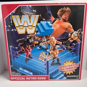 WWE Official Retro Ring Playset Pro-Tension Ropes Mattel Wrestling Ring